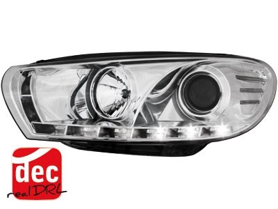 Headlights VW Scirocco lll 08- Devil Eyes Dlite LED Chrome