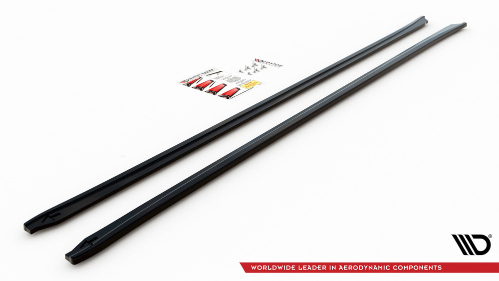 Zijskirts passend voor BMW 5-Serie G30 Maxton Glans Zwart