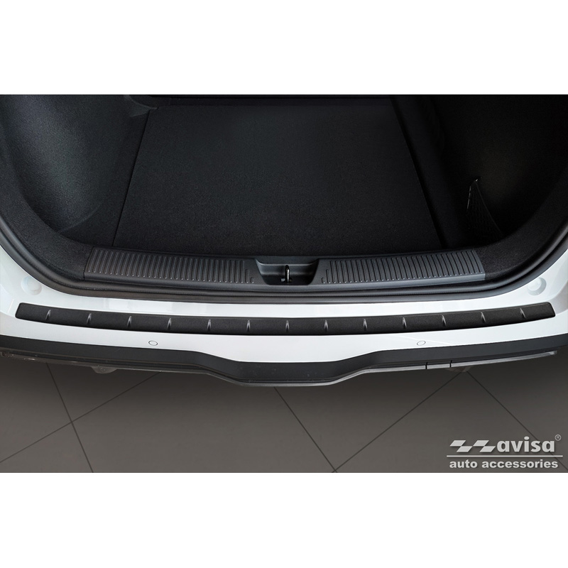 Protection de seuil arrière inox noir mat sur mesure pour MG 4 (EV) 2022- 'Ribs'