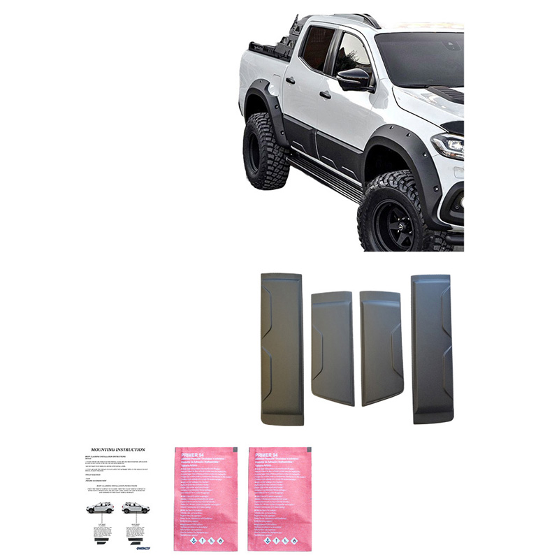 Jeu de baguettes de porte sur mesure pour Mercedes Classe-X W470 2017- - Noir mat