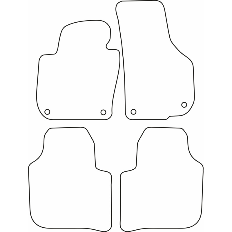 Set de tapis de sol en velours sur mesure pour Skoda Superb 2008-2015