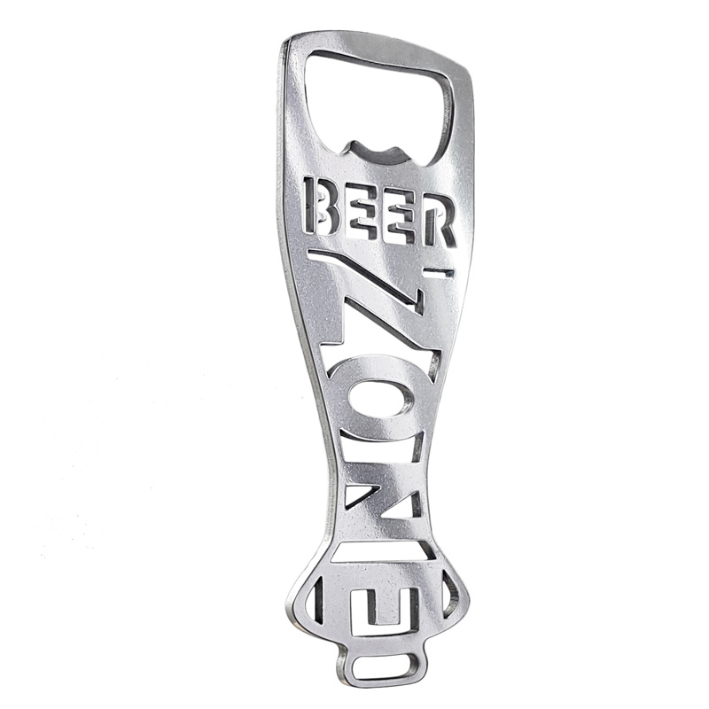 Ouvre-bouteille en acier inoxydable - 'BEER ZONE' (Argent)