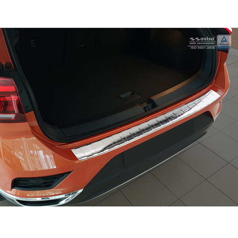 Protection de seuil arrière inox sur mesure pour Volkswagen T-Roc 2017-2022 & Facelift 2022- incl. Cabrio - 'Ribs'