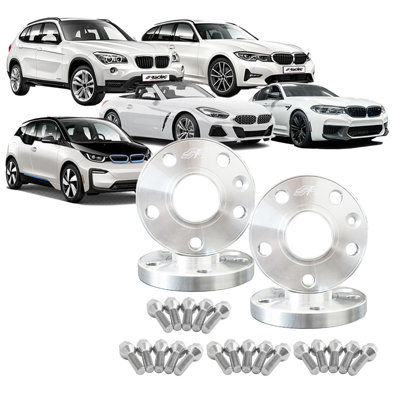 Simoni Racing Kit d'Élargisseurs de Roue en aluminium - 2x15mm(AV) - 2x18mm(AR) (Moyeu 66,6mm) avec boulons de roue - sur mesure pour BMW divers