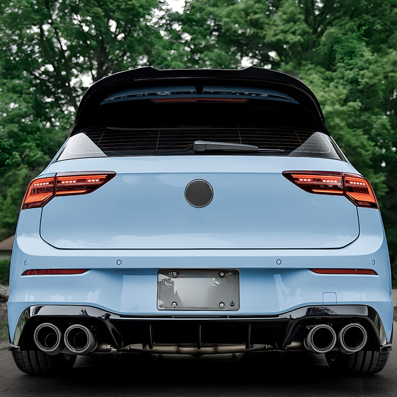 Becquet de toit (Spoiler Cap) sur mesure pour Volkswagen Golf VIII HB 3/5-portes Clubsport/GTi R 2020- (ABS Noir Luisant)