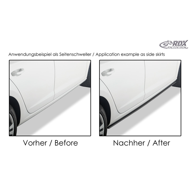 RDX Safe 'N Style Spoiler avant/Jupe latérale universelle 250cm Caoutchouc EPDM Noir
