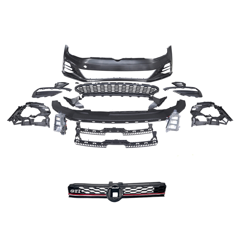 Pare-chocs avant sur mesure pour Volkswagen Golf VII 2012-2017 'GTi7.5-Look' incl. Grilles & Feux anti-brouillard (PP)