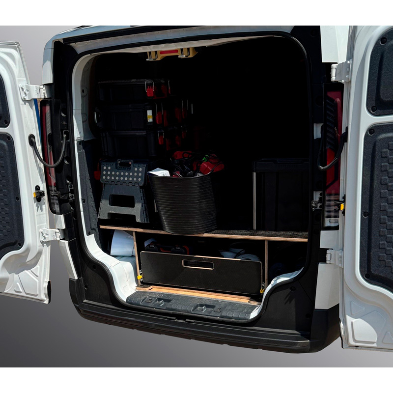 RGM Protection de seuil arrière (ABS) sur mesure pour Kia PV5 2025- avec portes battantes - Noir