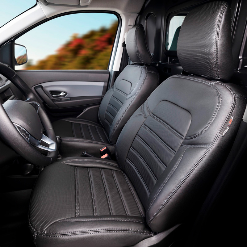New York Design Housses de siège en cuir artificiel 1+1 sur mesure pour Mercedes EQV 2020- (accoudoir sur le siège du conducteur et du passager)
