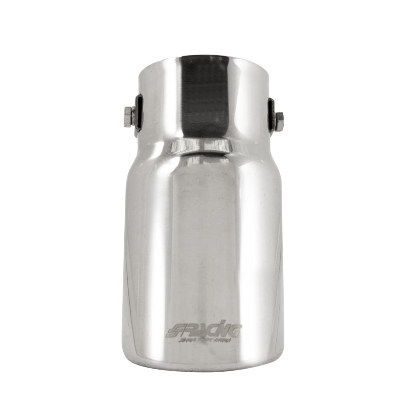 Simoni Racing Embout d'Échappement Ovale/Oblique Inox - 77x72xL140mm - Montage ->62mm