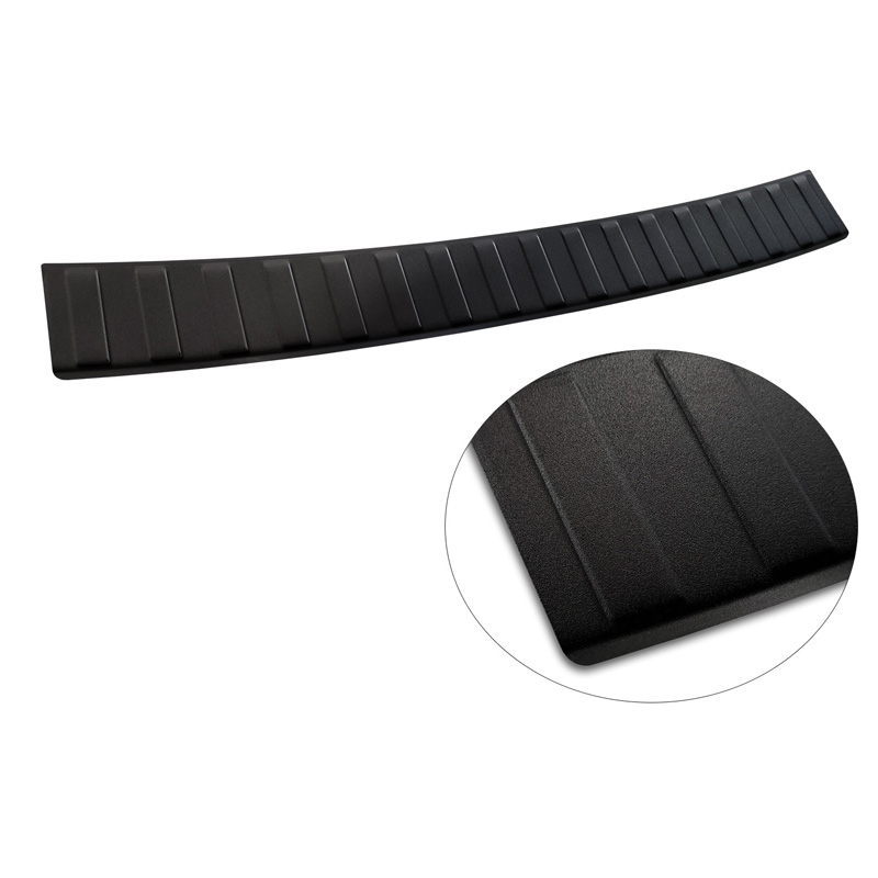 Protection de seuil arrière inox noir mat sur mesure pour Volkswagen Passat 3G Variant 2014-2023 'Ribs'