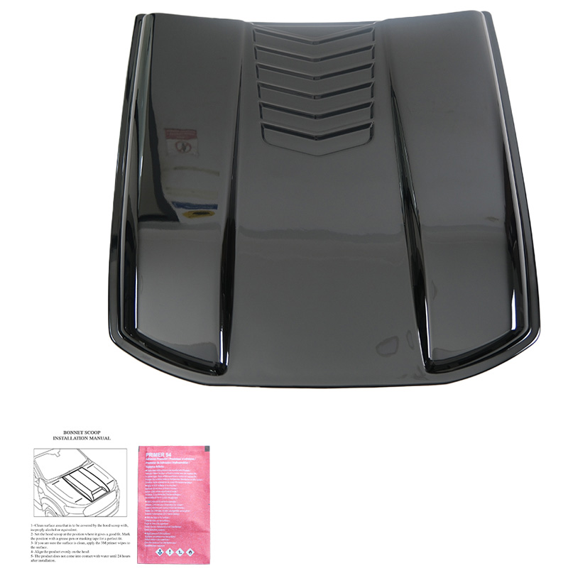 Écope de capot sur mesure pour Volkswagen Amarok MK1 2010-2022 & Nissan Navara D40 2005-2010 - Noir brillant