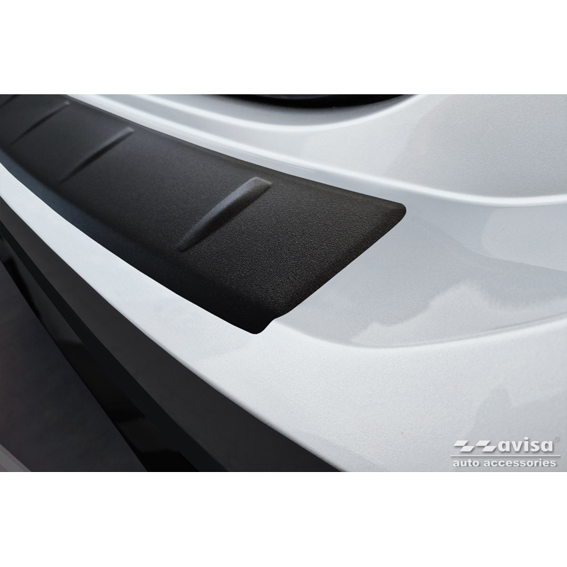 Protection de seuil arrière inox noir mat sur mesure pour Volkswagen ID.7 2023- 'Ribs'