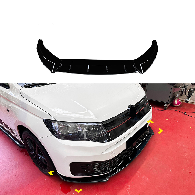 Spoiler avant sur mesure pour Volkswagen Caddy V 2020- (ABS Noir luisant)