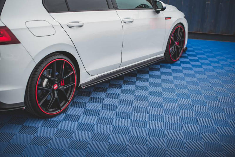 Zijskirts V.1 Volkswagen Golf 8 GTI / GTI Clubsport / R-Line Maxton Glans Zwart
