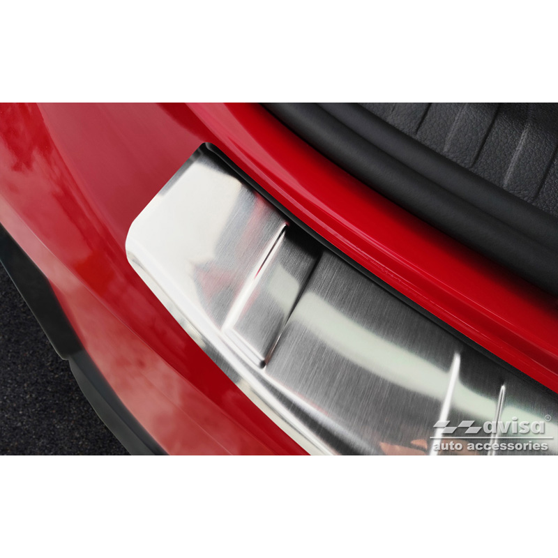 Protection de seuil arrière inox sur mesure pour Seat Ibiza 6J 5-portes Facelift 2012-2017 'Ribs'