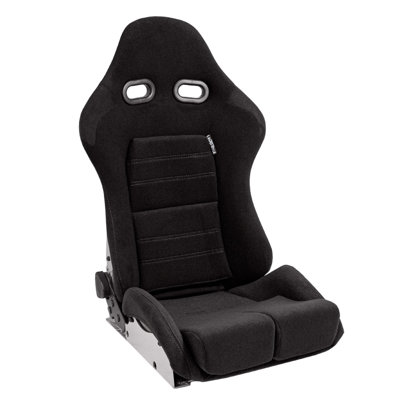 Siège baquet 'BS5' - Noir/Gris - Dossier réglable en polyester - incl. glissières