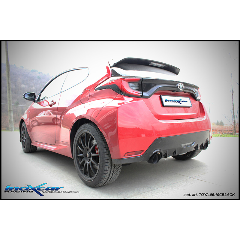 100% Inox Échappement Double sur mesure pour Toyota GR Yaris 1.6 (261cv) 2020- Ø65mm Droite/Gauche 100mm Racing Ceramic Black