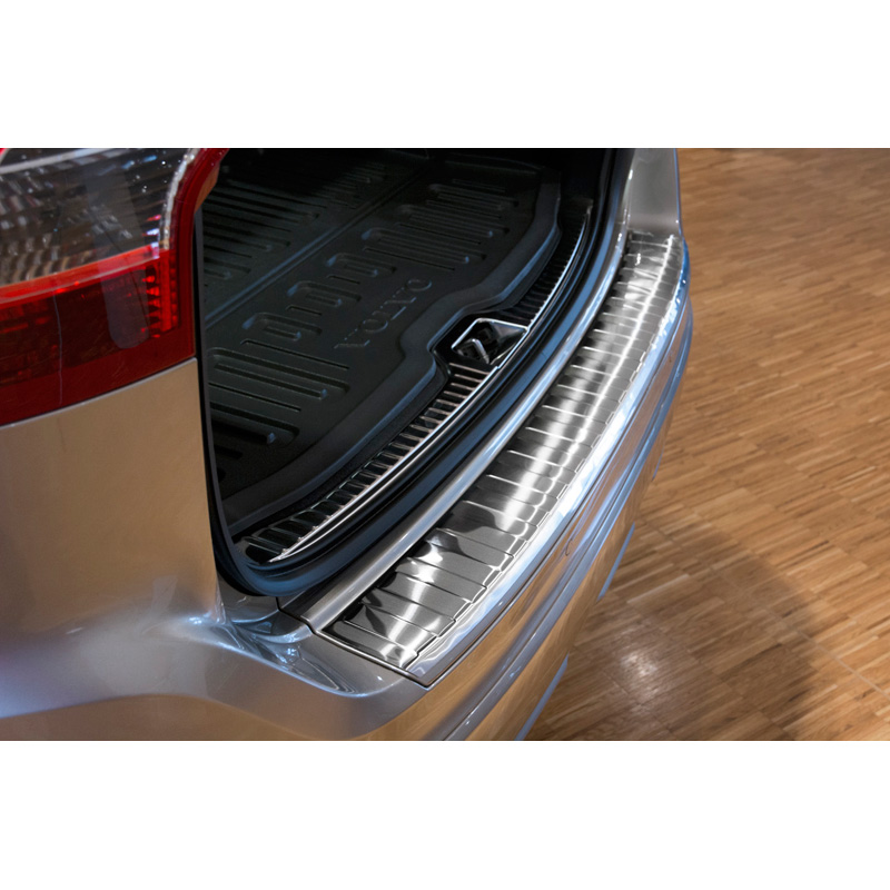 Protection de seuil arrière inox sur mesure pour Volvo XC60 2013-2016 'Ribs'