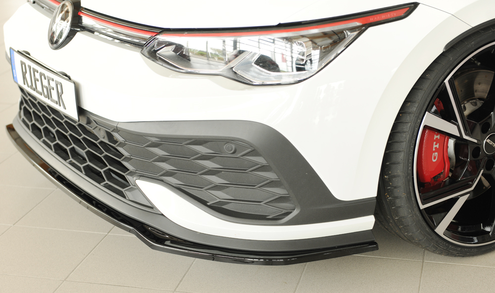 Voorspoiler Volkswagen Golf 8 GTI Clubsport Rieger Glans Zwart