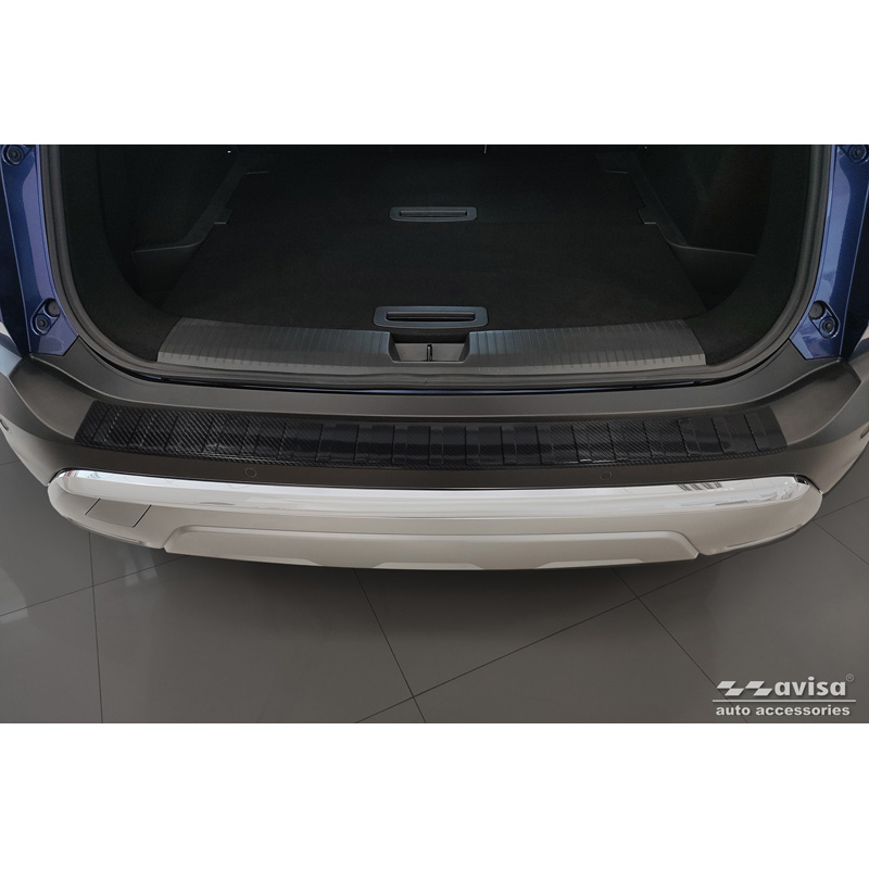 Protection de seuil arrière carboné 3D sur mesure pour Nissan X-Trail IV (T33) 2021- 'Ribs'
