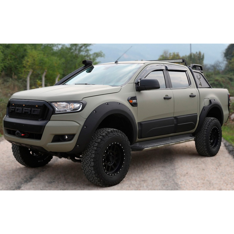 Jeu de baguettes de porte sur mesure pour Ford Ranger T6/T7/T8 2012-2022 - Noir brillant