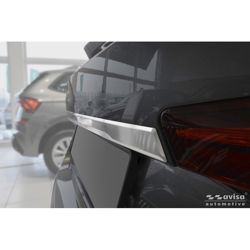 Avisa Revêtement d'habillage du hayon du coffre inox brossé sur mesure pour Skoda Fabia IV (PJ3) 2021-