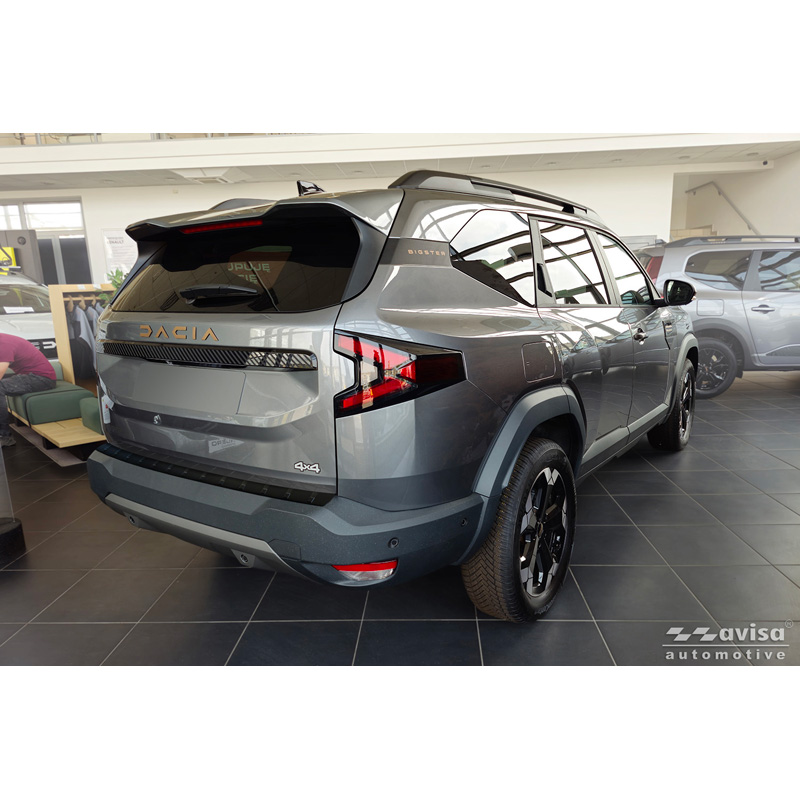Avisa Protection de seuil arrière inox noir mat sur mesure pour Dacia Bigster 2024- 'Ribs'