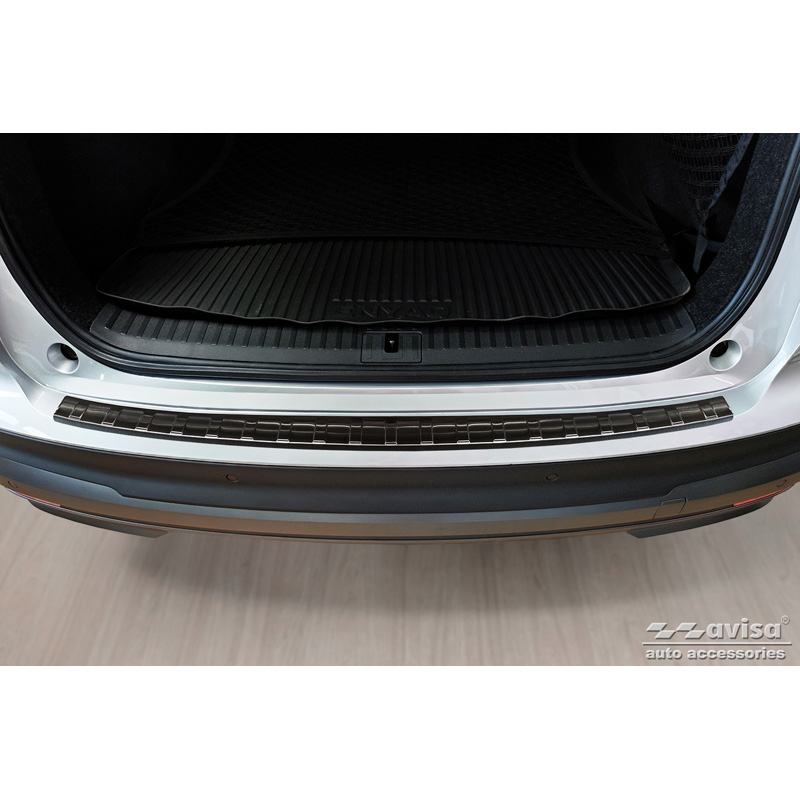 Protection de seuil arrière inox noir sur mesure pour Skoda Enyaq iV 2020- excl. Coupe 'Ribs'