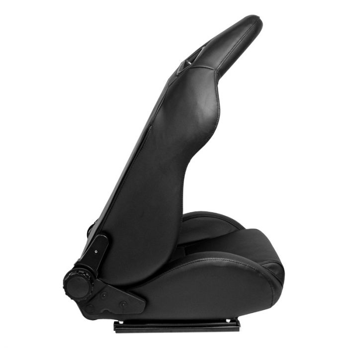 Siège baquet 'LH' - Simili Cuir Noir - Dossier réglable - incl. glissières