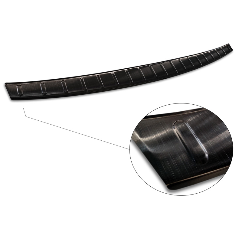 Protection de seuil arrière inox noir sur mesure pour Mercedes CLA II (X118) Shooting Brake 2019- 'Ribs'