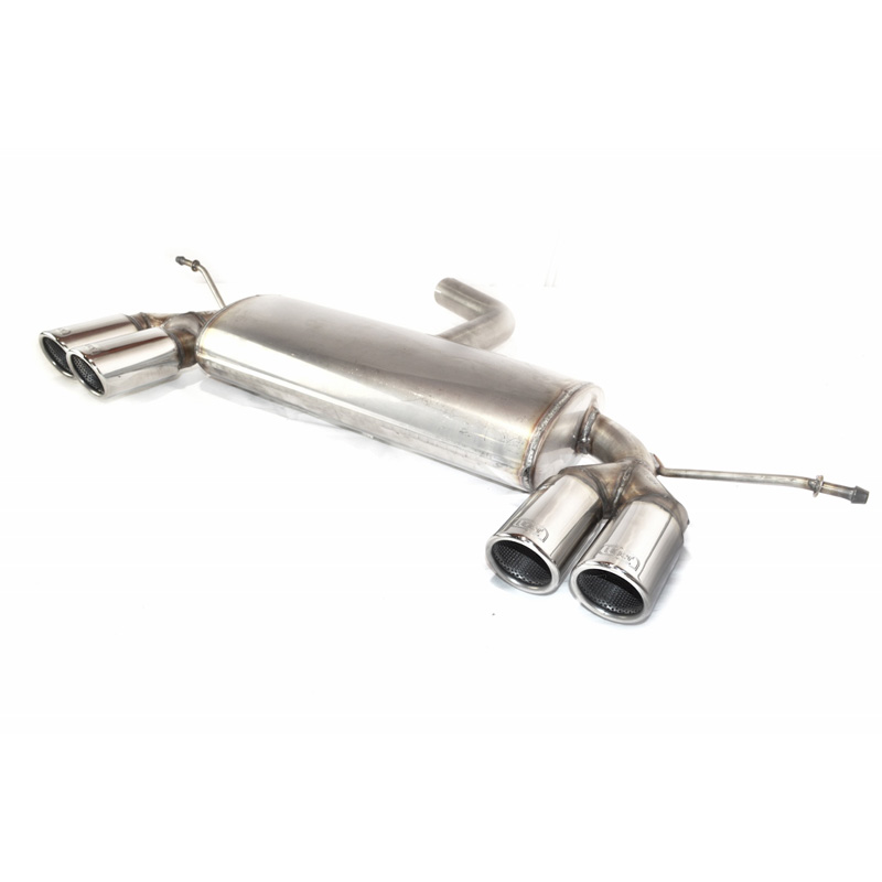 Échappement inoxydable double sur mesure pour Volkswagen Golf V HB 1.4i 55kW/1.4FSi 66kW/1.6i 75kW/1.6FSi 85kW/2.0FSi 110kW/1.9TDI 66/77kW/2.0TDI 100/103kW/2.0SDI 55kW 2003-2008 2x 70mm