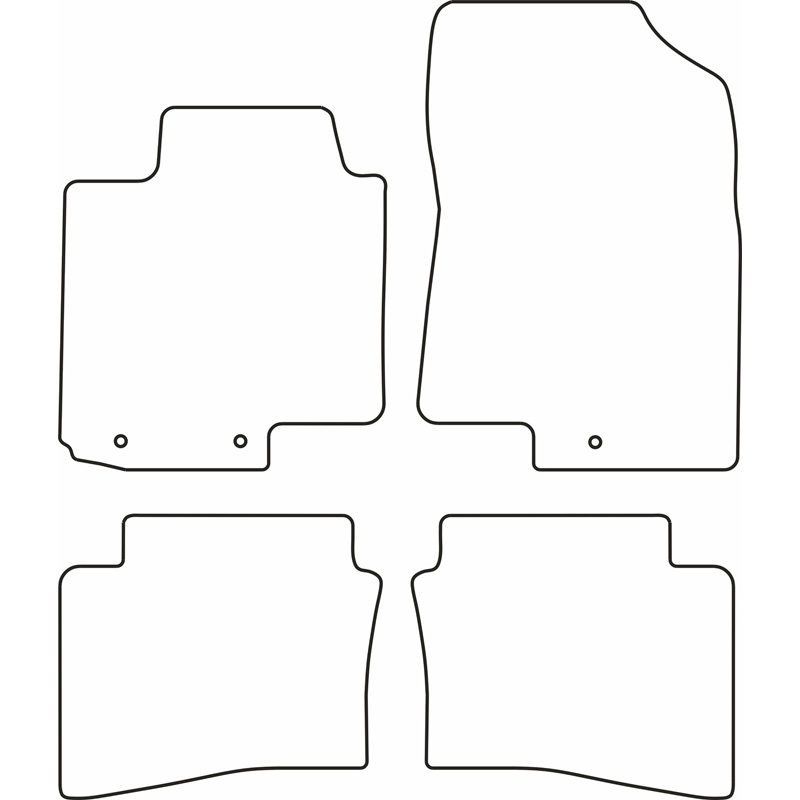 Set de tapis de sol en velours sur mesure pour Hyundai i20 II 2015-2020