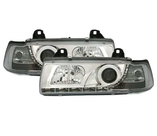 Headlights BMW E36 Coupe/Cabrio 92-98 Devil Eyes Dlite LED Chrome