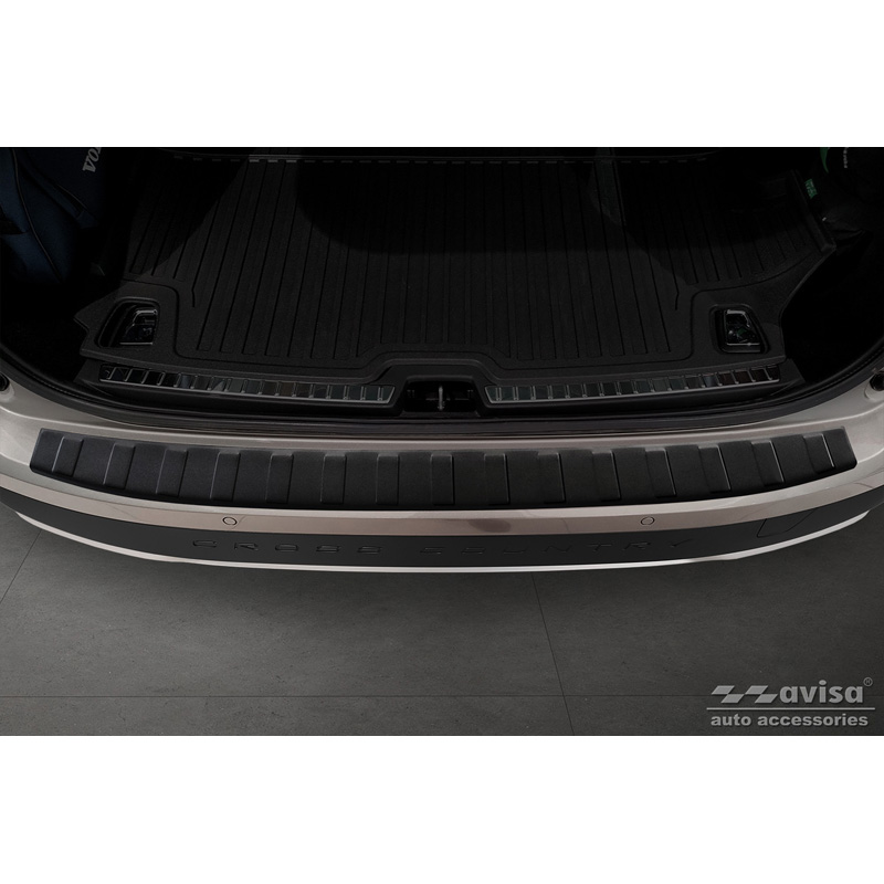 Protection de seuil arrière inox noir mat sur mesure pour Volvo V90 9/2016- 'Ribs'