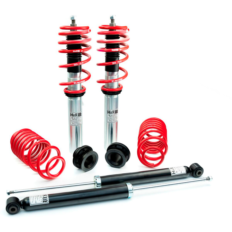 H&R Kit Combiné fileté Monotube sur mesure pour Volkswagen Golf VIII Variant (CD), Skoda Octavia Combi (NX) & Seat/Cupra Leon Sportstourer (KL) AV35-50/AR30-50 - (Multibras AR) 2WD Ø 55mm 2019- jusqu'a 1000kg AV-Charge - incl. module de désactivatio