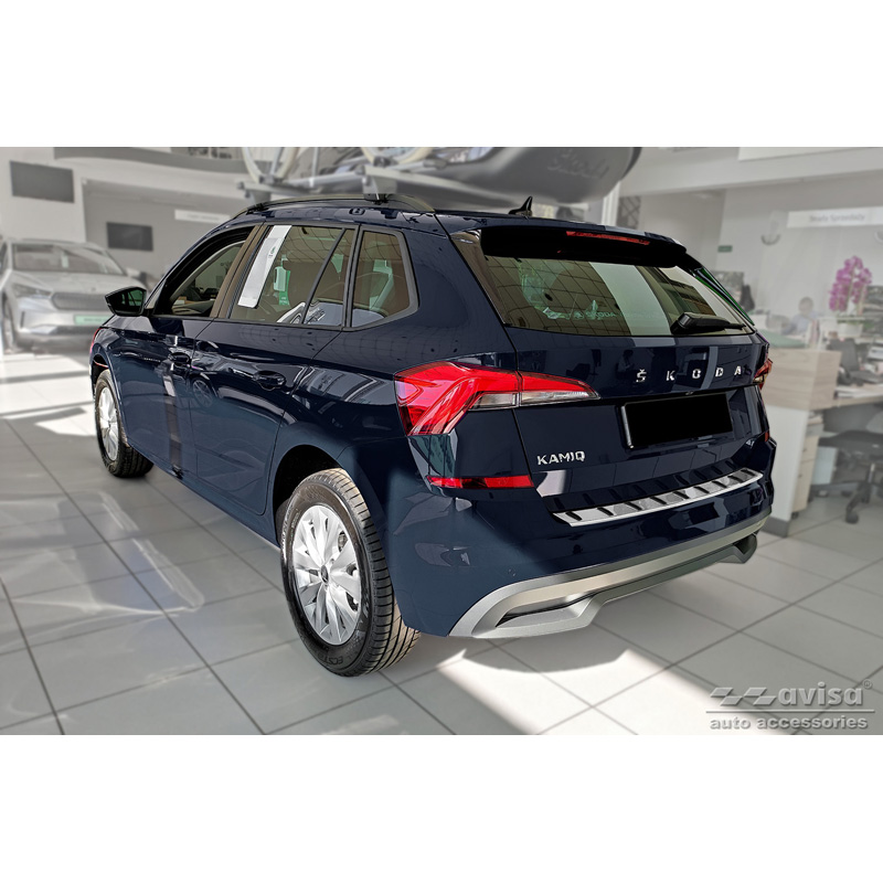 Protection de seuil arrière inox sur mesure pour Skoda Kamiq 2019- 'STRONG EDITION'