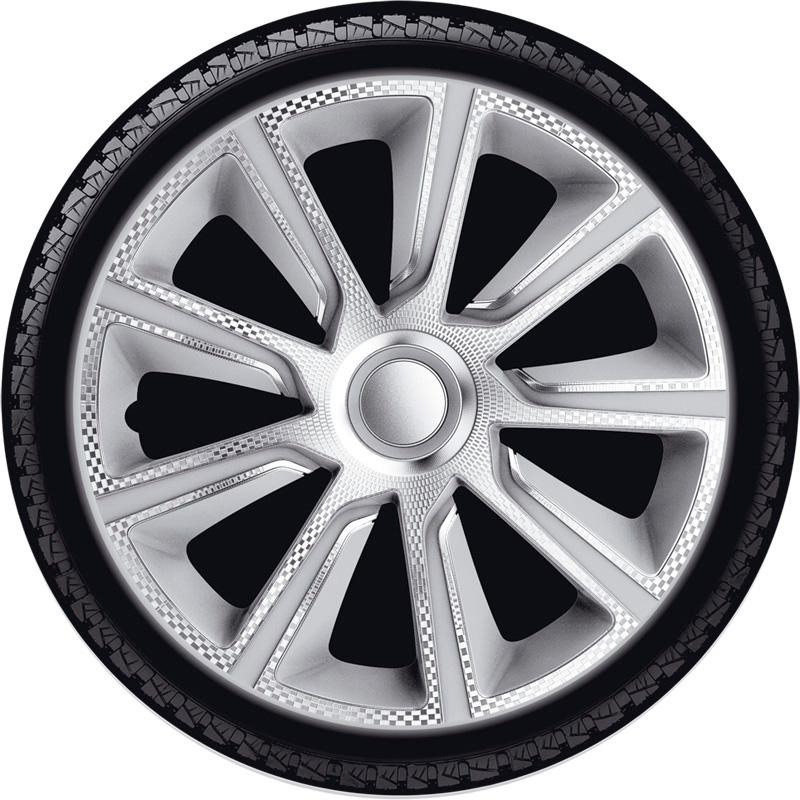 Jeu d'enjoliveurs J-Tec Veron 15-inch argent/look-carboné