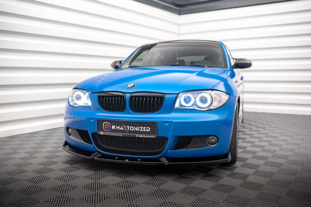 Voorspoiler V.2 BMW 1 Serie M Pakket E87 Maxton Glans Zwart