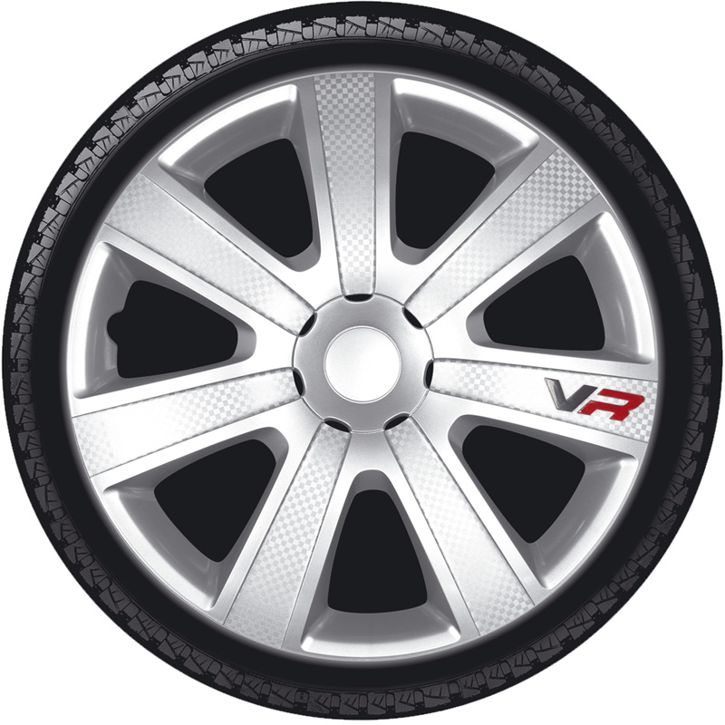 Jeu d'enjoliveurs VR 16-inch argent/look-carboné/logo