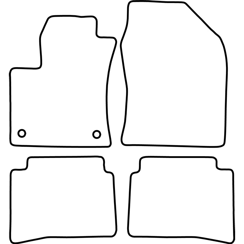 Set de tapis de sol en velours sur mesure pour Toyota Prius 2016-