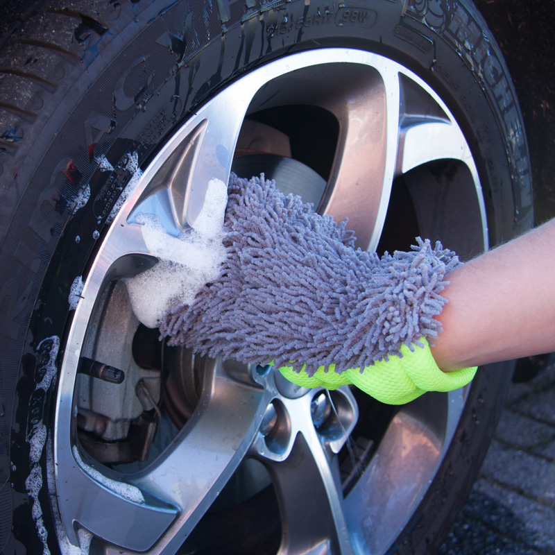 Gant de Lavage Voiture recto-verso - Gris/Vert