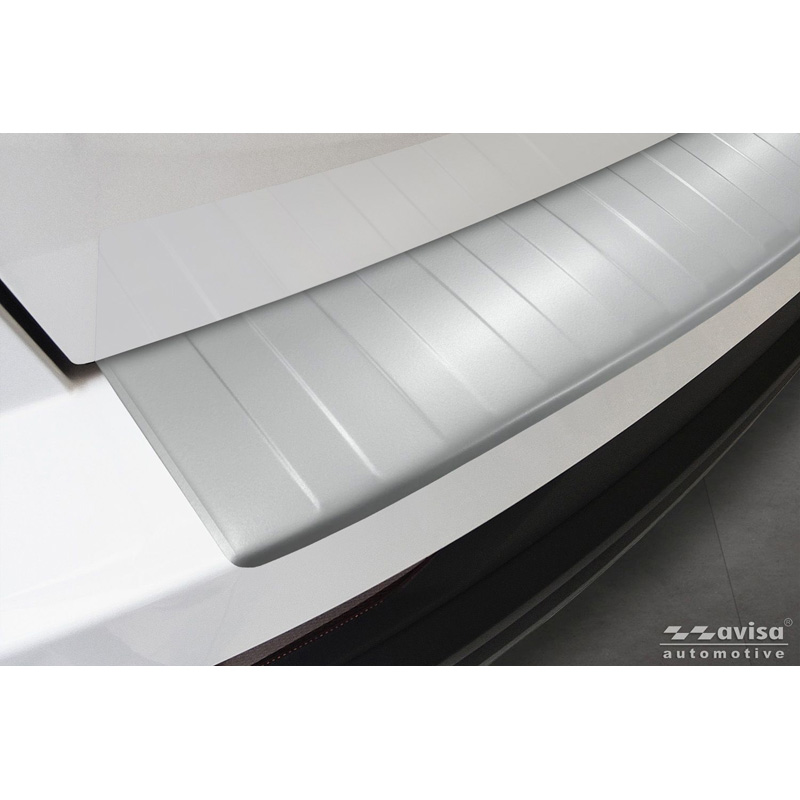 Avisa Protection de seuil arrière inox thermolaqué sur mesure pour Skoda Karoq Facelift 2022- incl. Sportline 'Soft Silver'