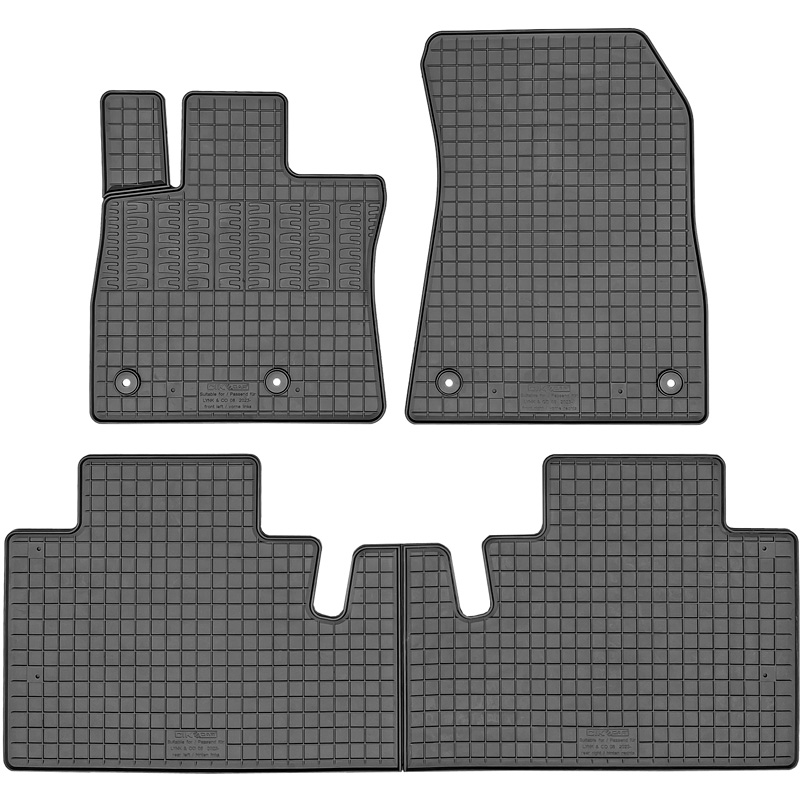 CIKCAR Set tapis de caoutchouc sur mesure pour Lynk & Co 08 2023- (3-pièces + points de fixage)