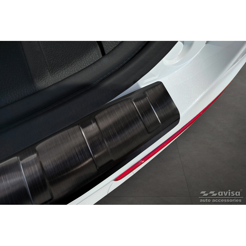 Protection de seuil arrière inox noir sur mesure pour Ssangyong Rexton (YK) Facelift 2021- 'Ribs'