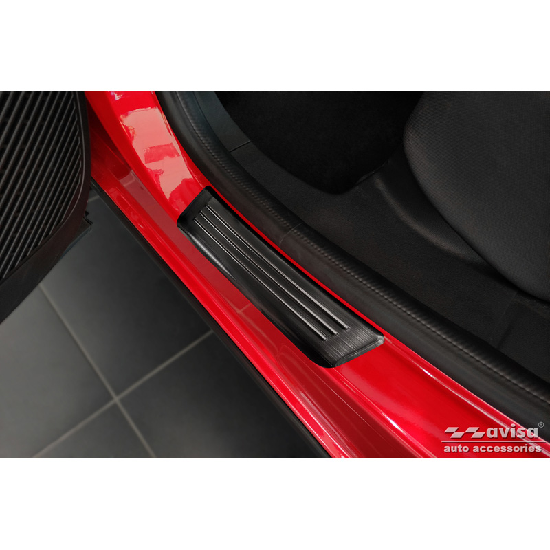 Seuils de portes inoxydable noir sur mesure pour Renault Arkana 2020- - 'Special Edition' - 4-pièces
