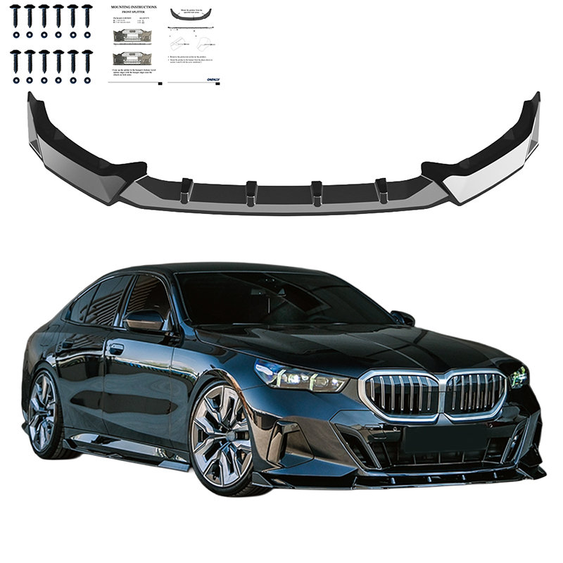 Oneway Spoiler avant sur mesure pour BMW Serie-5 G60/G61 Sedan/Touring M-Pack 2023- incl. i5 - Noir luisant