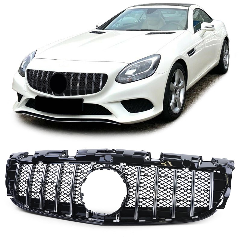 Grill Mercedes SLC R172 Facelift 2016- .. GT Look Zwart/Chroom