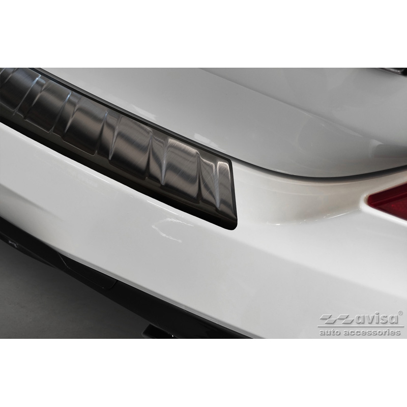 Protection de seuil arrière inox noir sur mesure pour BMW X3 G01 Paquet M 2017-2021 & Facelift 2021- Incl. M Competition 2019-2021 'Ribs'