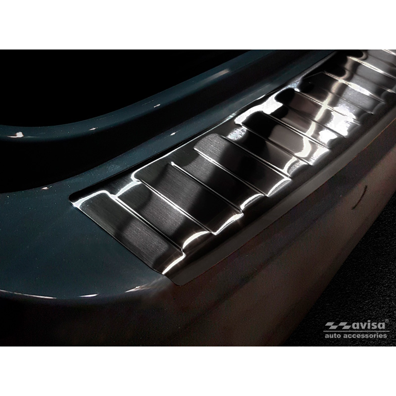 Protection de seuil arrière inox noir sur mesure pour BMW Série 3 G21 Touring Paquet M (excl. Sportline & 330e Hybrid) 2018-